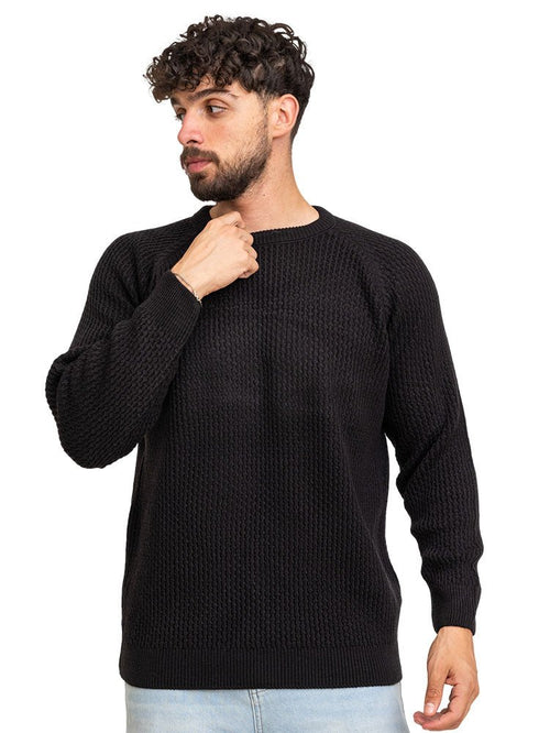 Black - Design002 BS - Round Pullover - Khotwh